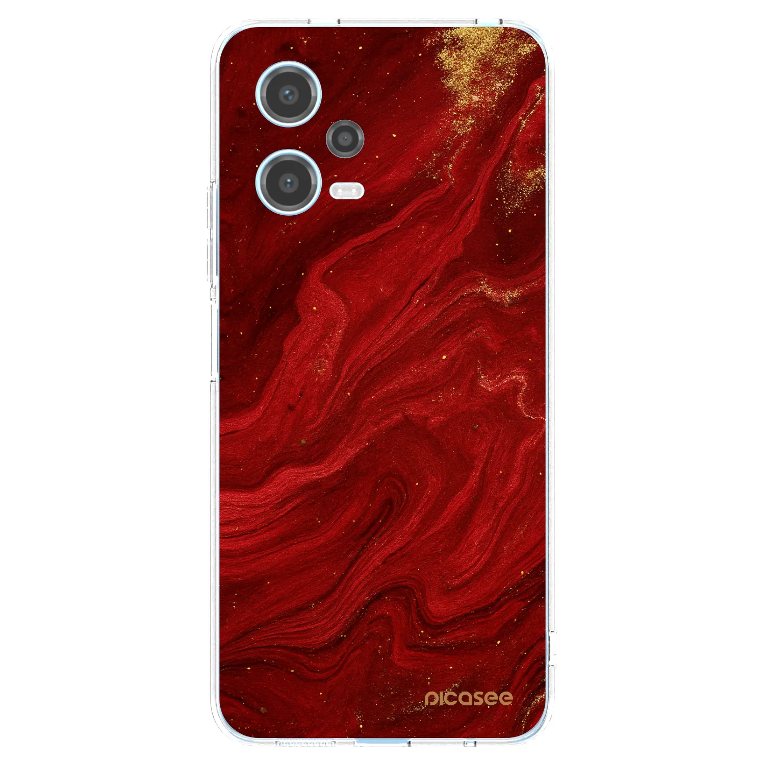 Picasee silikónový prehľadný obal pre Xiaomi Redmi Note 12 5G - Red