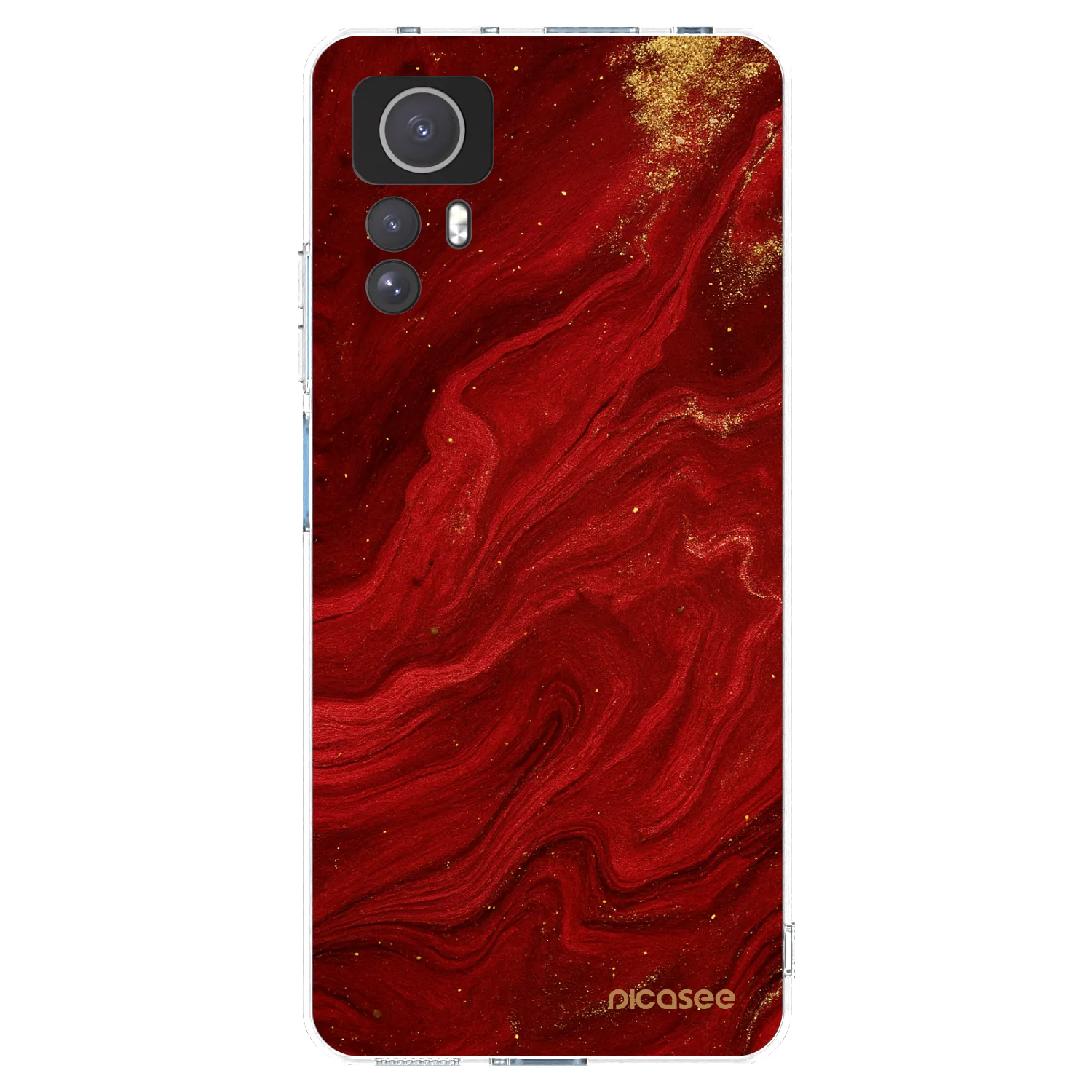 Picasee silikónový prehľadný obal pre Xiaomi Redmi Note 12S - Red