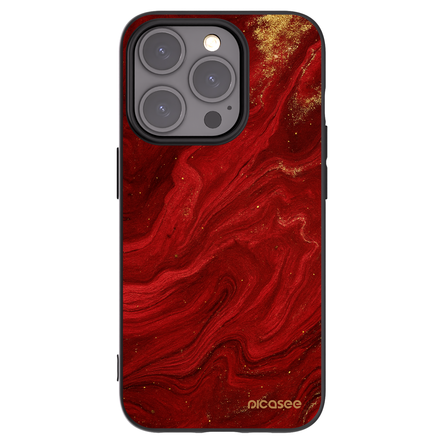 Silikónový čierny obal pre Apple iPhone 15 Pro - Red