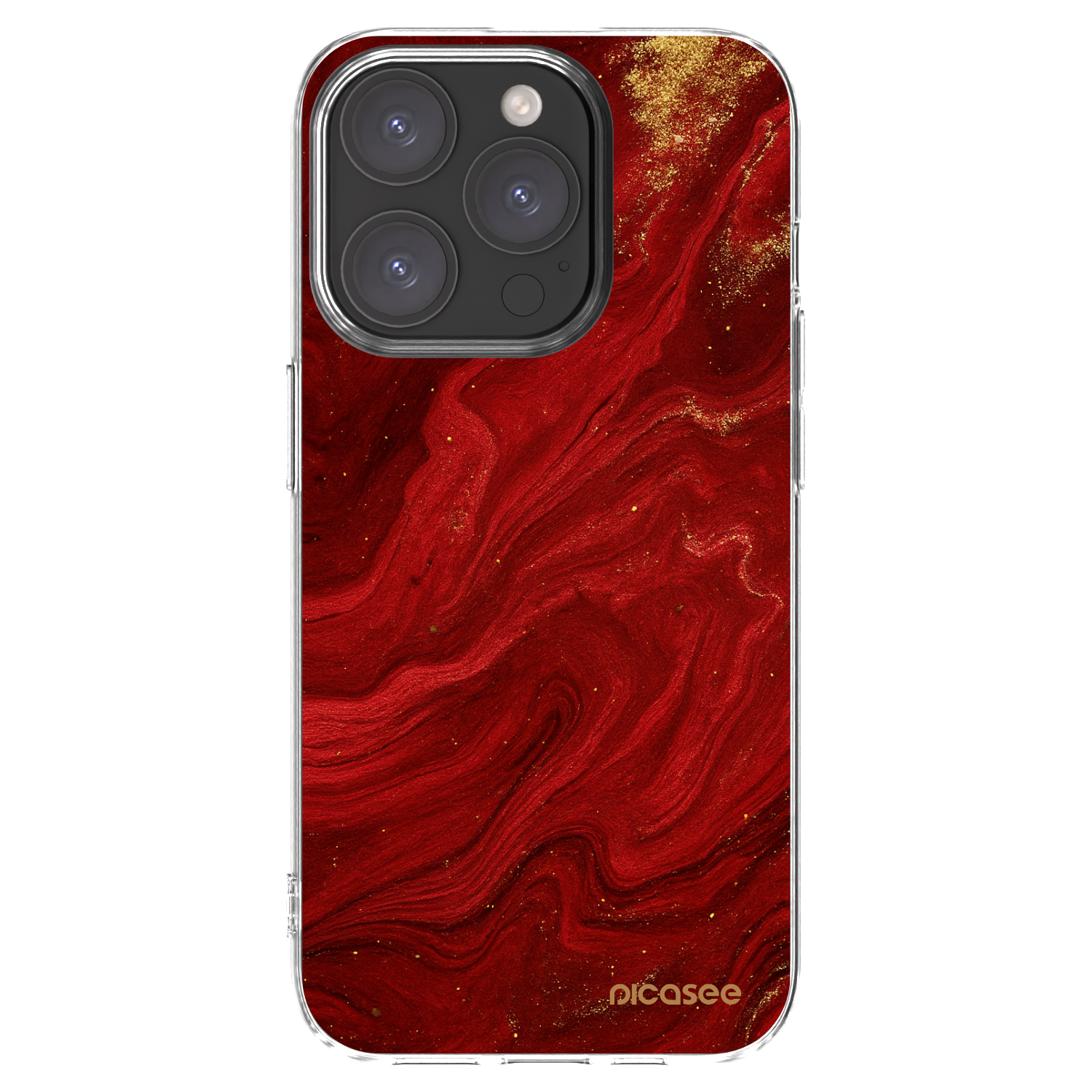 Silikónový prehľadný obal pre Apple iPhone 15 Pro - Red