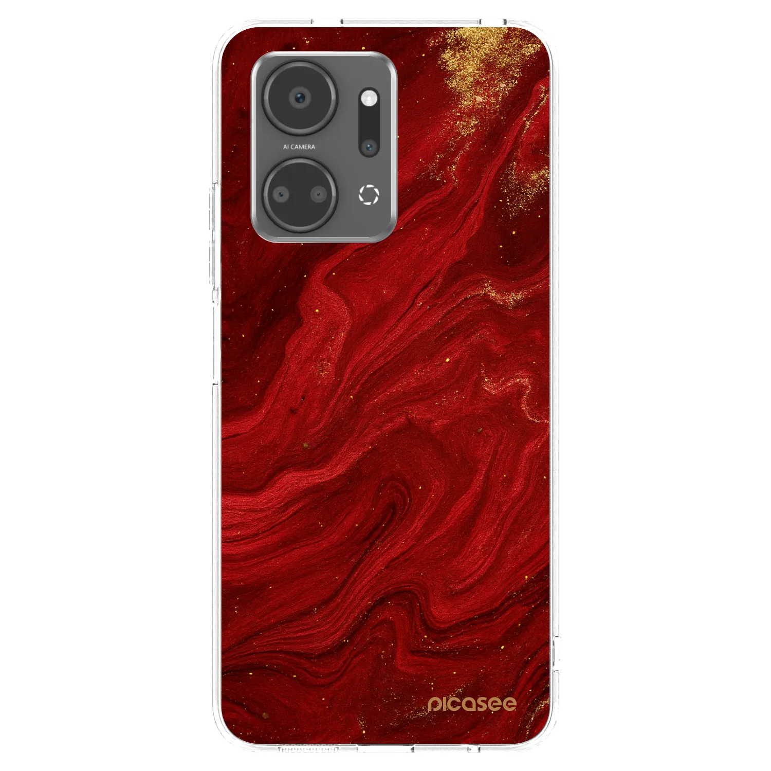 Picasee silikónový prehľadný obal pre Honor X7a - Red
