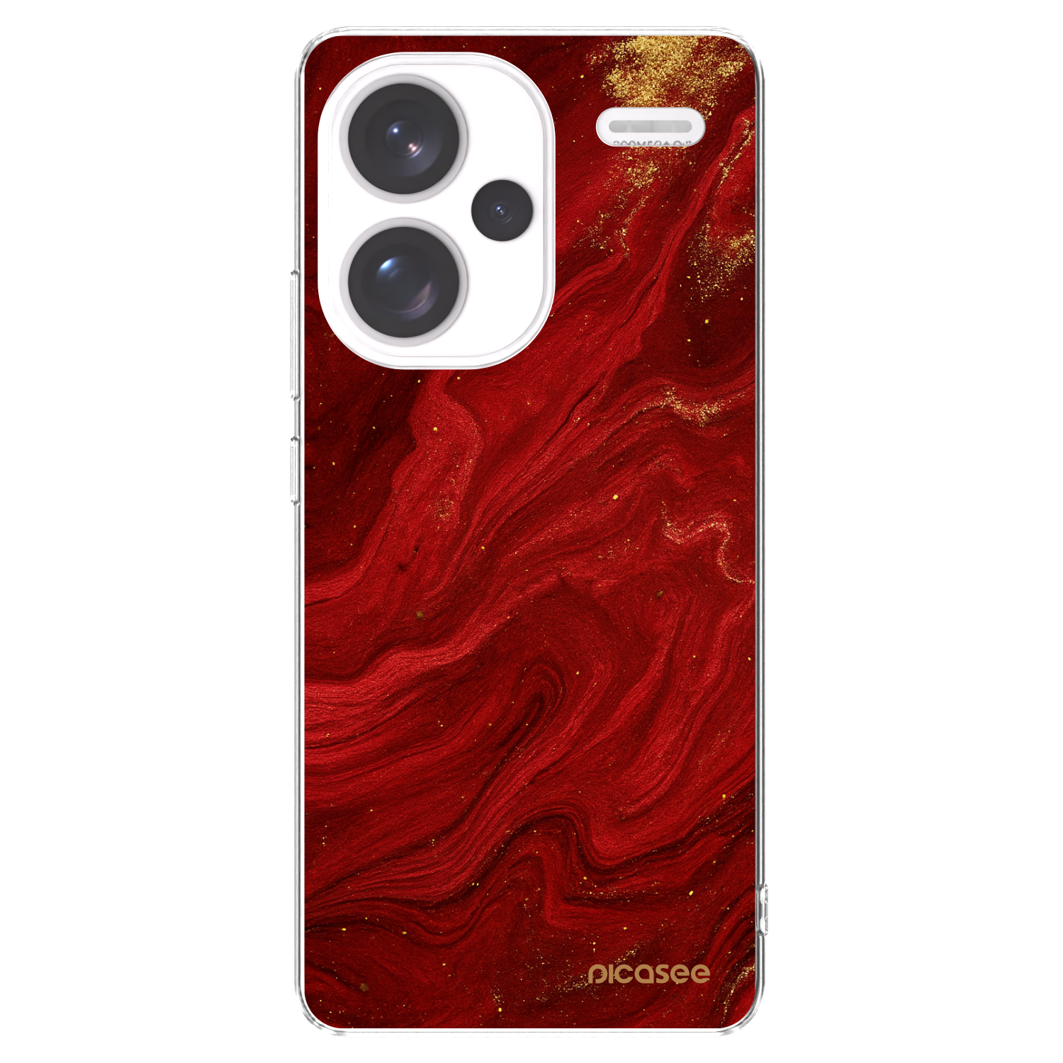 Picasee silikónový prehľadný obal pre Xiaomi Redmi Note 13 Pro+ 5G - Red
