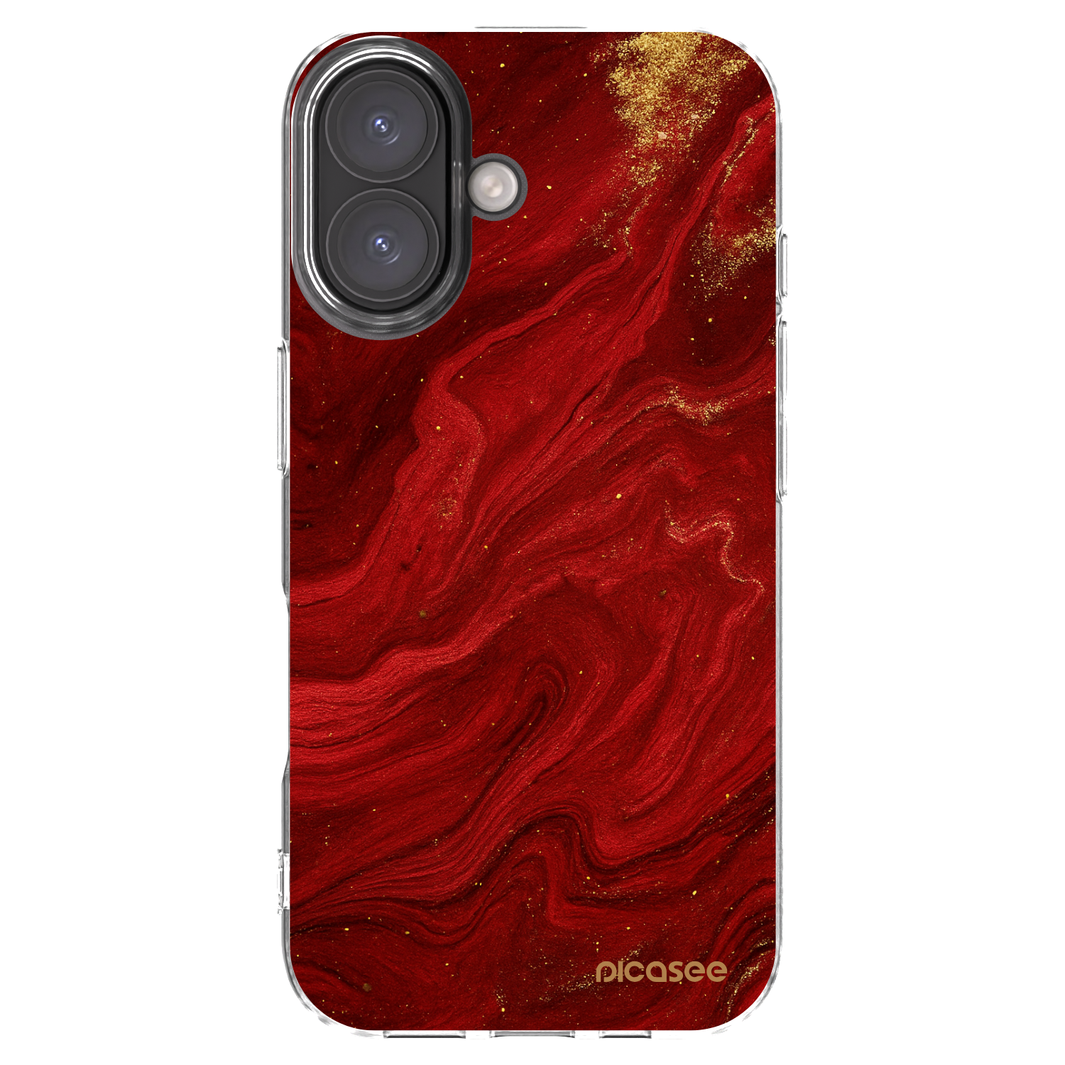 Picasee silikónový prehľadný obal pre Apple iPhone 16 - Red