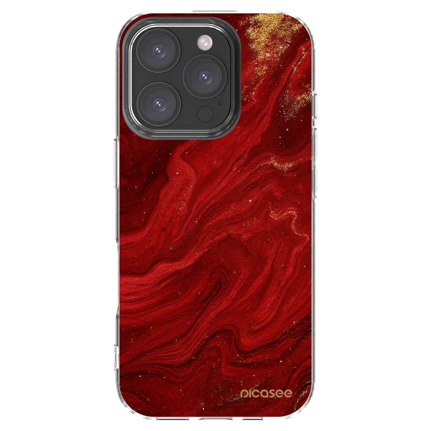 Picasee silikónový prehľadný obal pre Apple iPhone 16 Pro - Red