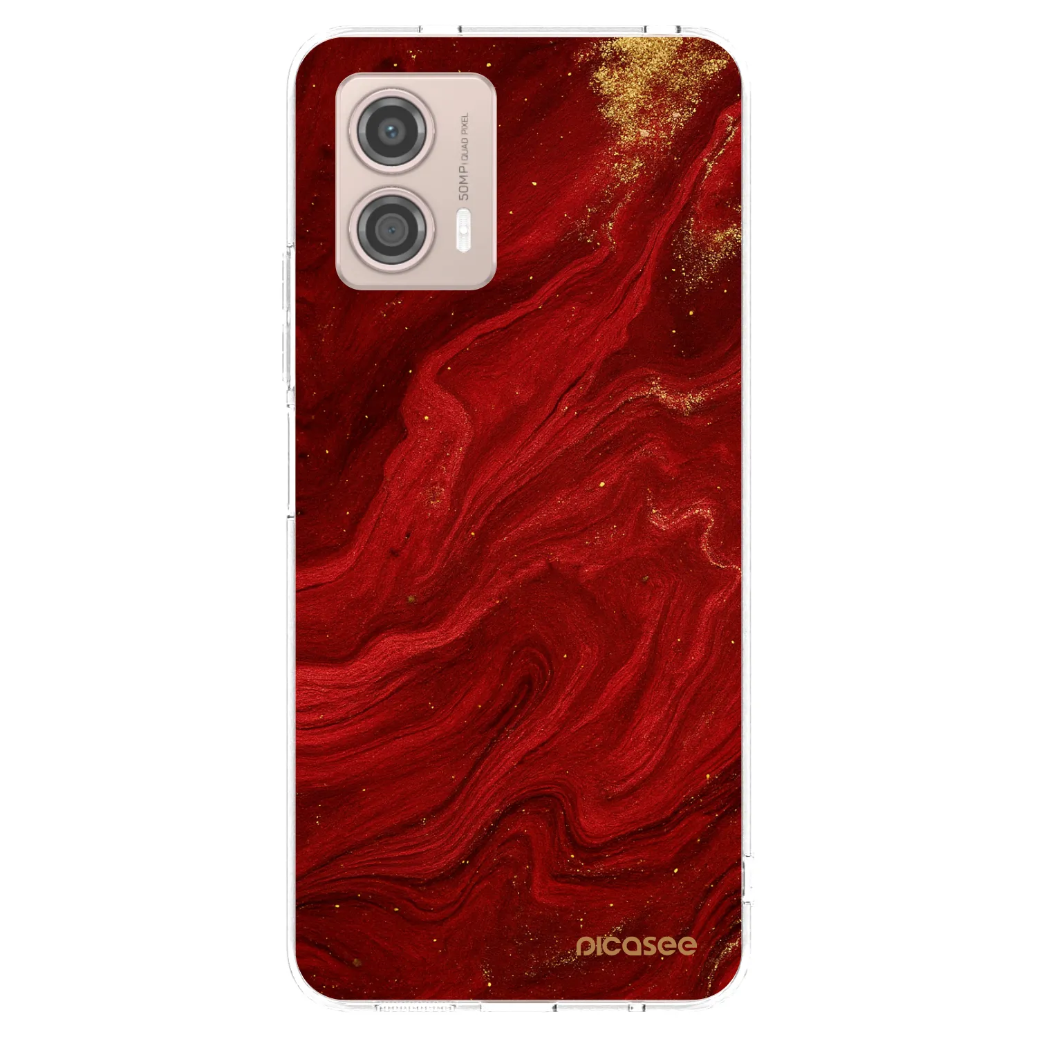 Picasee silikónový prehľadný obal pre Motorola Moto G53 5G - Red