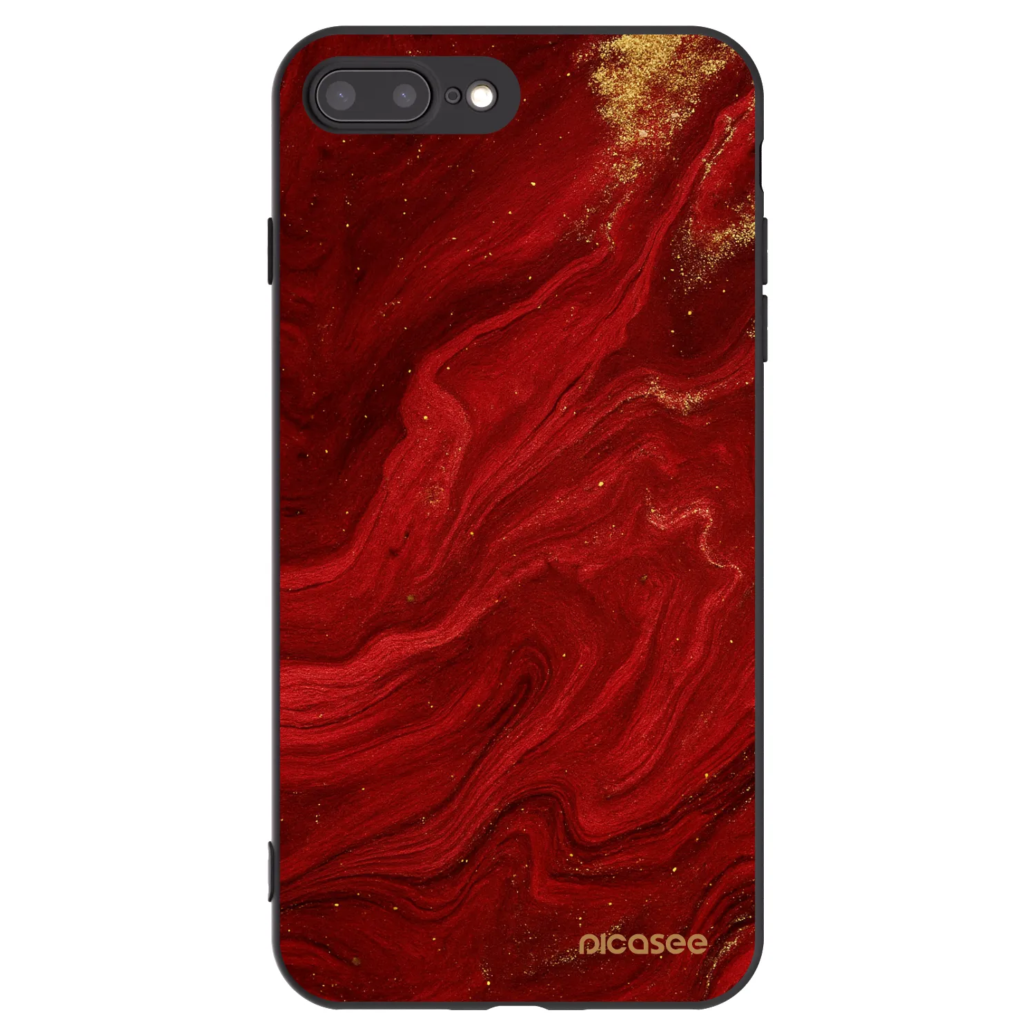 Picasee silikónový čierny obal pre Apple iPhone 7 Plus - Red