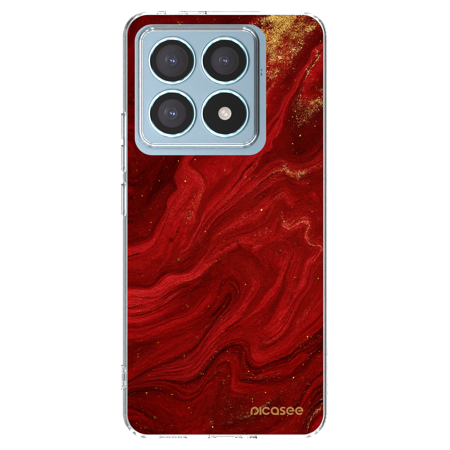 Picasee silikónový prehľadný obal pre Xiaomi 14T Pro - Red