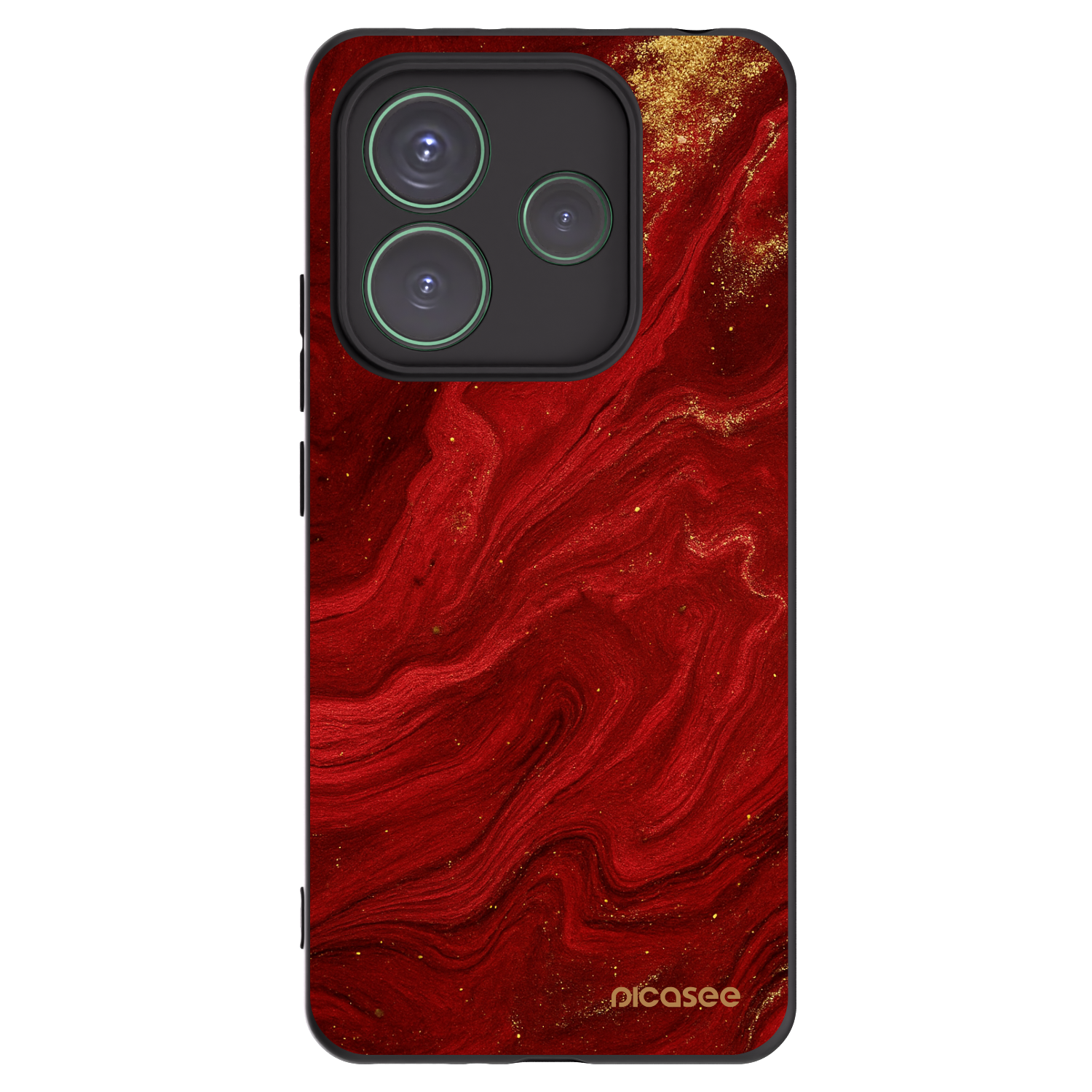 Silikónový čierny obal pre Xiaomi Redmi Note 14 5G - Red