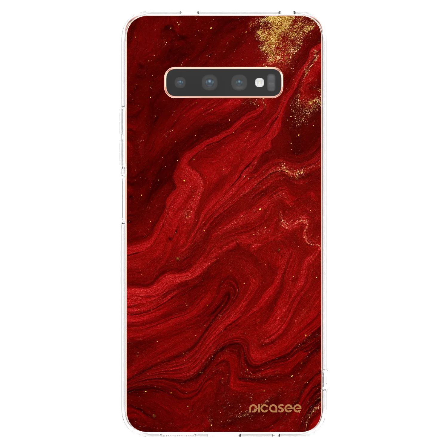Picasee silikónový prehľadný obal pre Samsung Galaxy S10 Plus G975 - Red