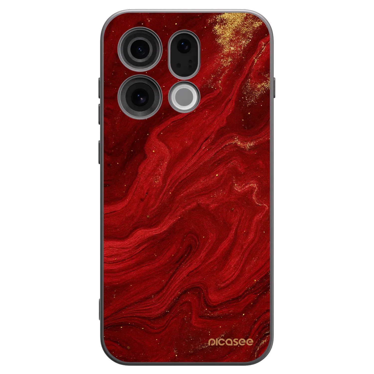 Picasee silikónový čierny obal pre OPPO Find X9 - Red