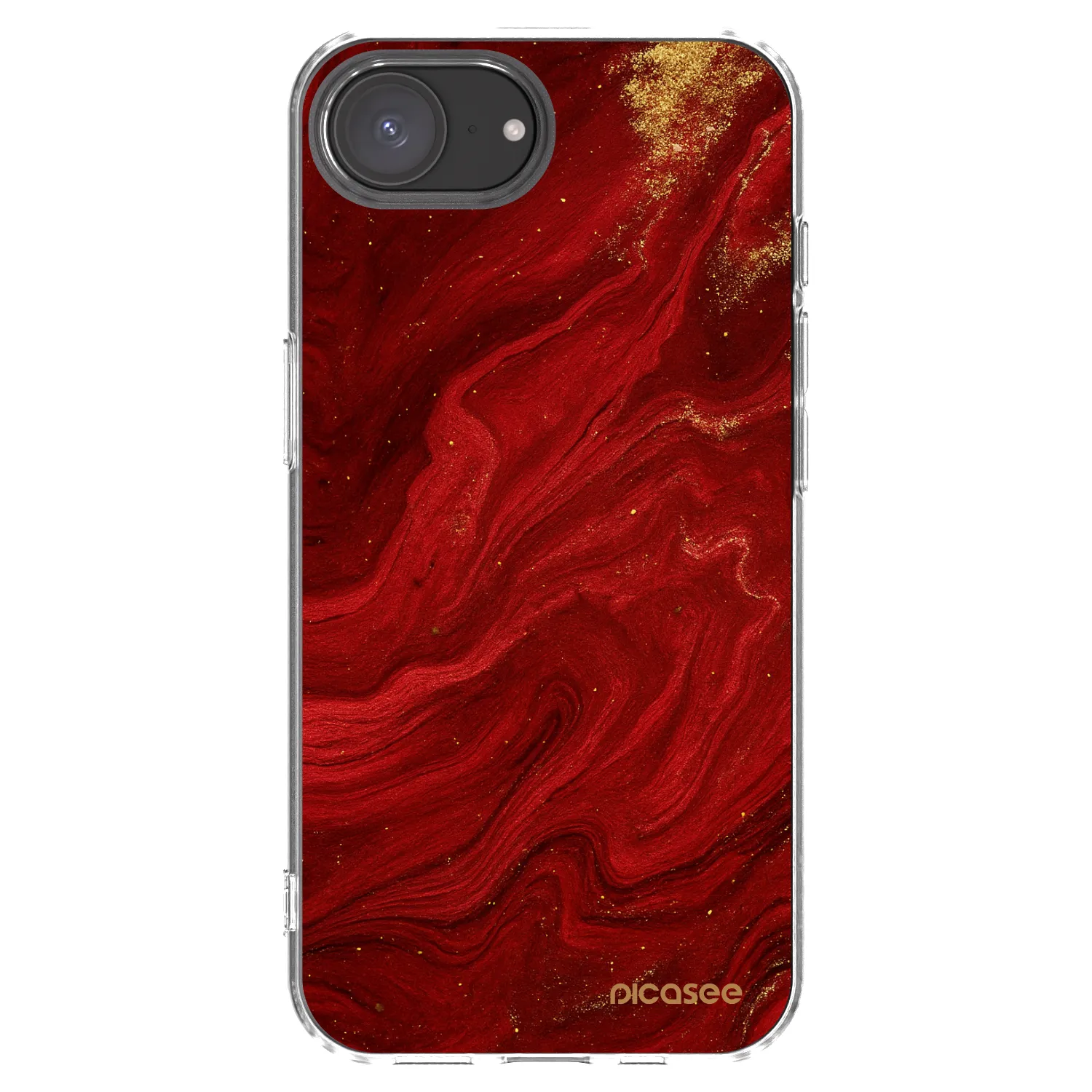 Picasee silikónový prehľadný obal pre Apple iPhone 17e - Red