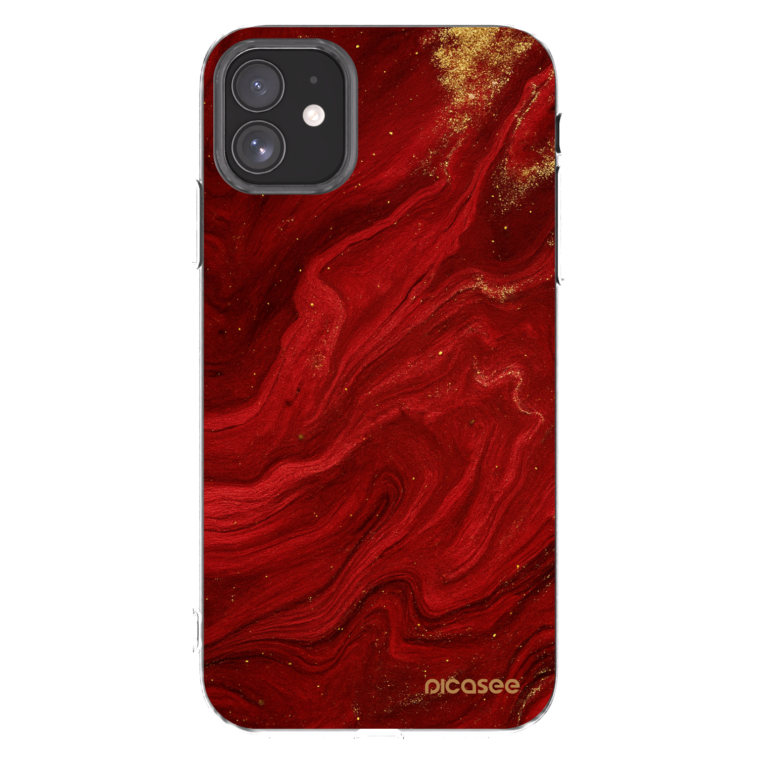 Picasee silikónový prehľadný obal pre Apple iPhone 11 - Red