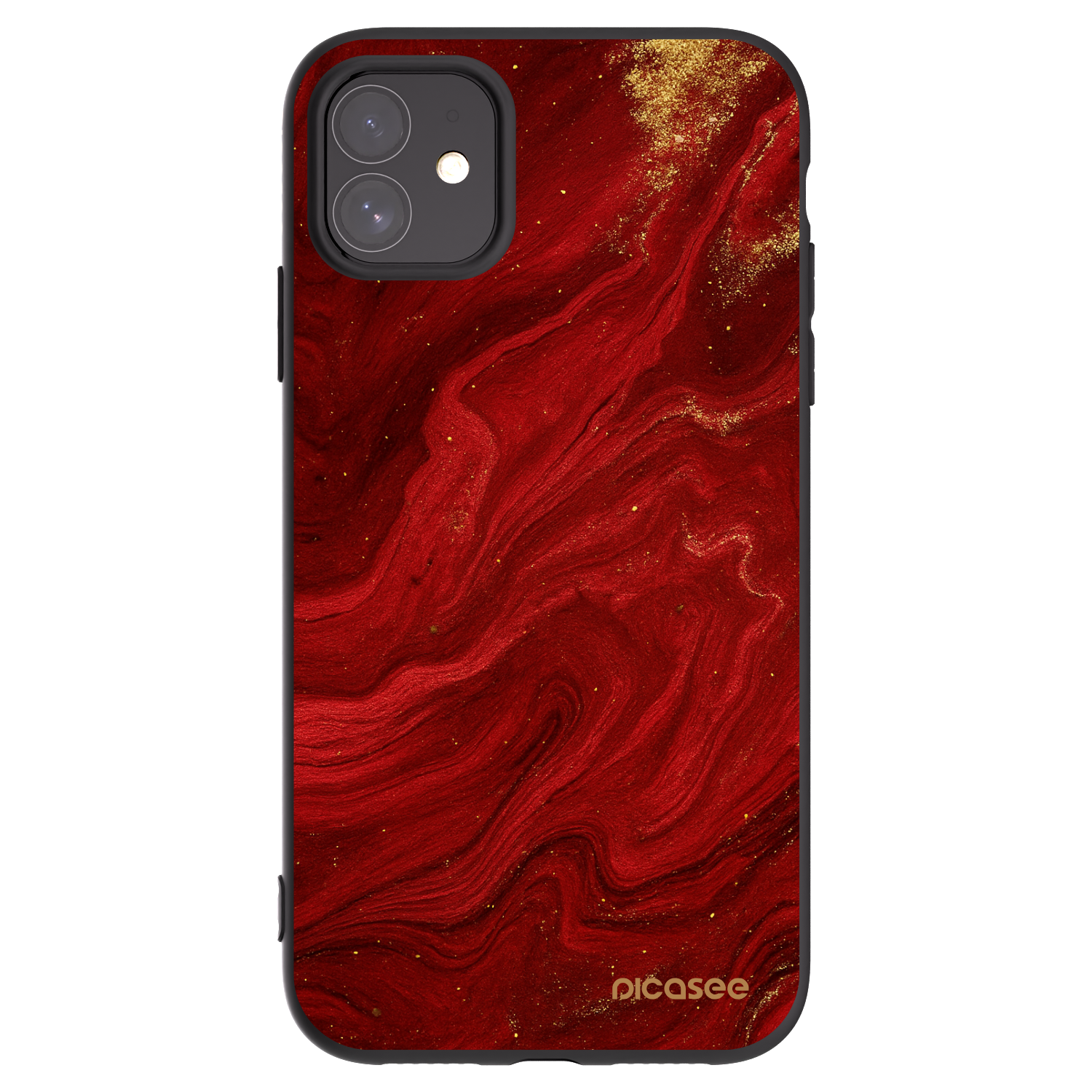 Picasee silikónový čierny obal pre Apple iPhone 11 - Red