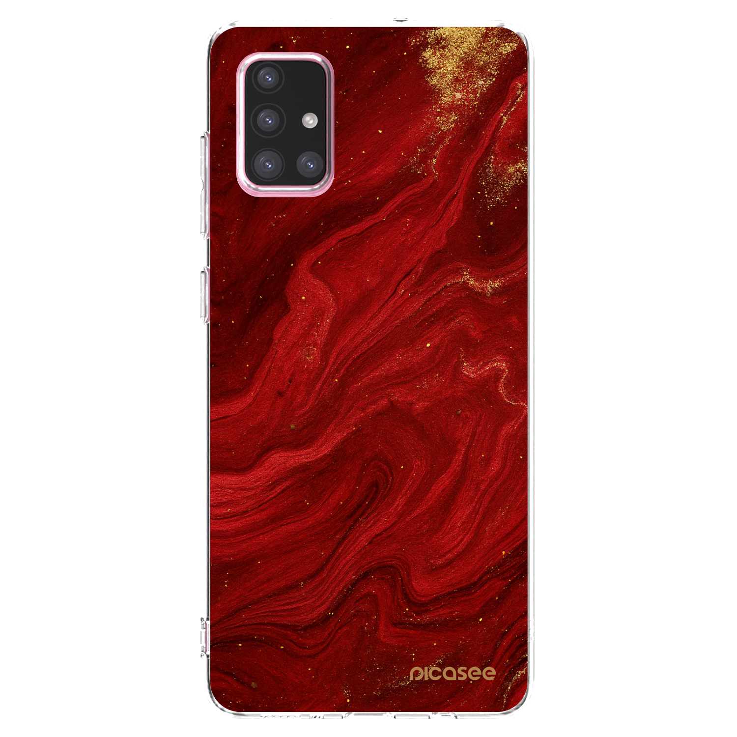 Picasee silikónový prehľadný obal pre Samsung Galaxy A71 A715F - Red