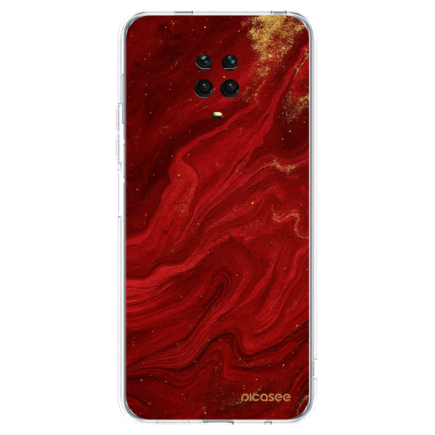 Picasee silikónový prehľadný obal pre Xiaomi Redmi Note 9S - Red