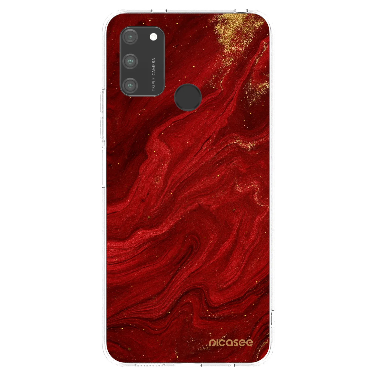 Picasee silikónový prehľadný obal pre Honor 9A - Red