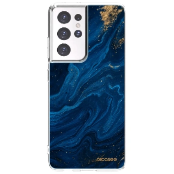 Picasee silikónový prehľadný obal pre Samsung Galaxy S21 Ultra 5G G998B - Blue