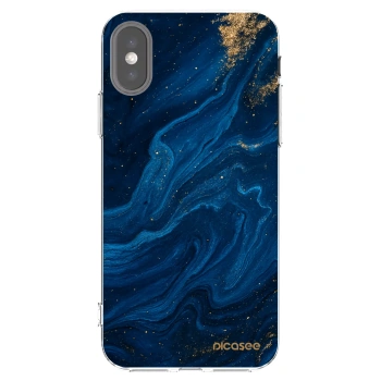 Picasee silikónový prehľadný obal pre Apple iPhone X/XS - Blue