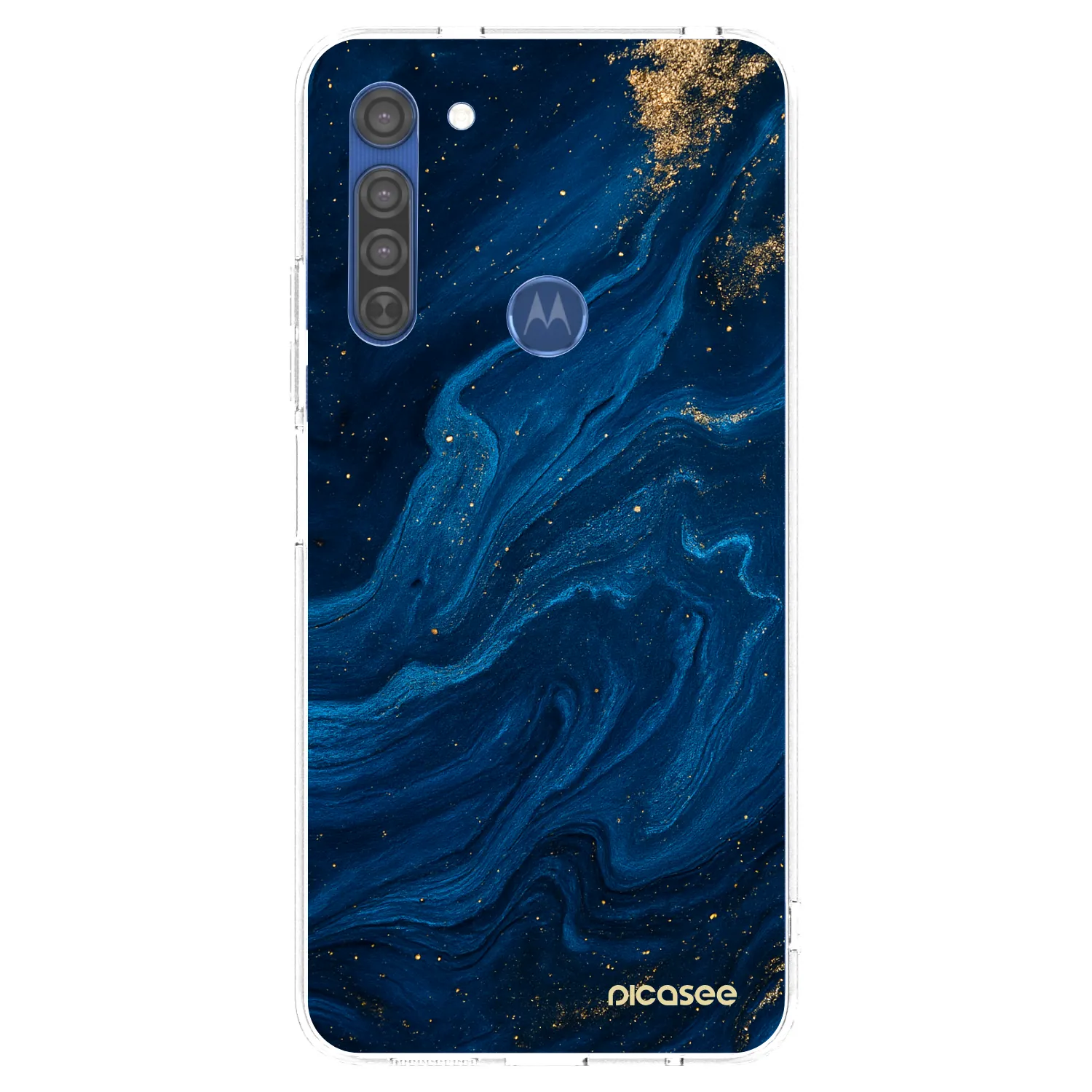 Picasee silikónový prehľadný obal pre Motorola Moto G8 - Blue