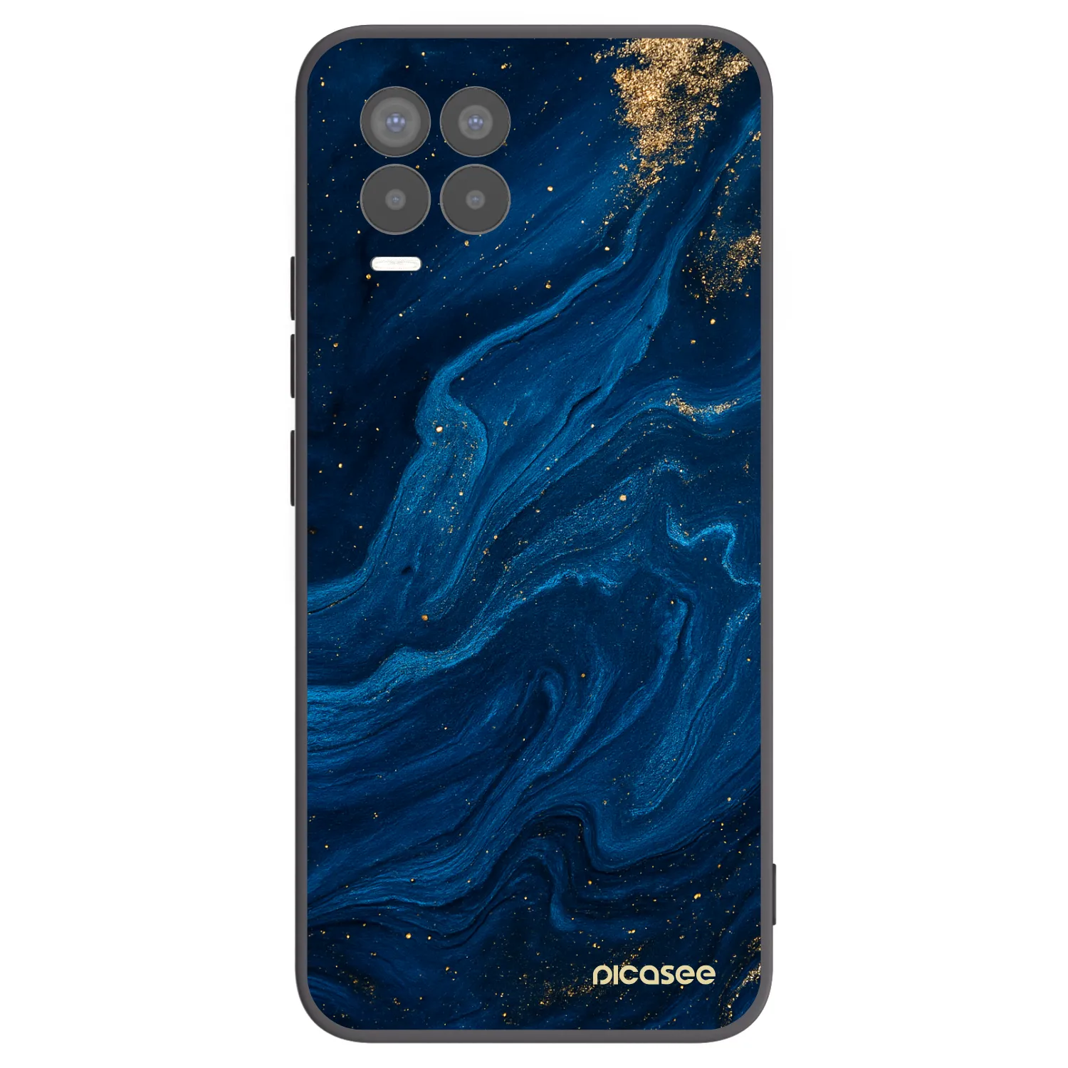 Picasee silikónový čierny obal pre Realme 8 Pro - Blue