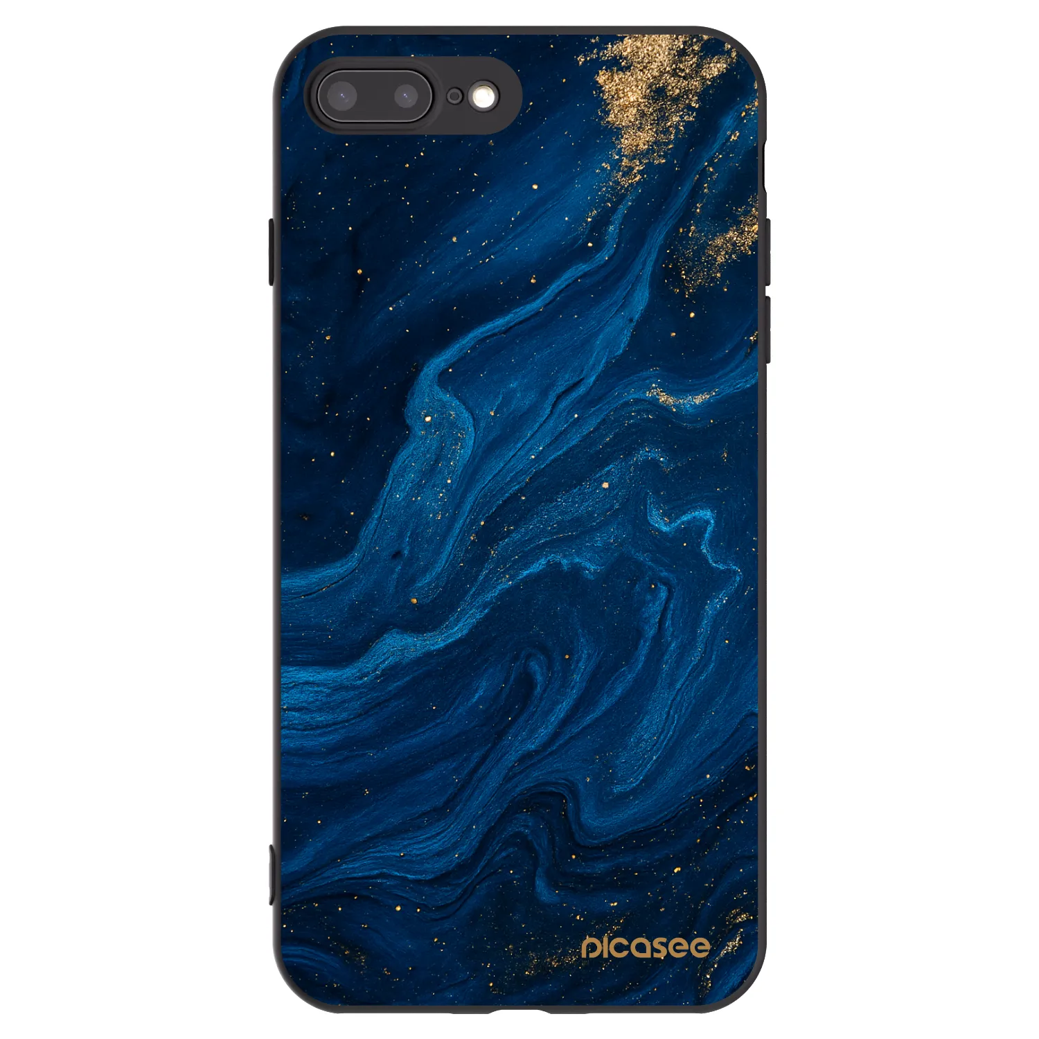Picasee silikónový čierny obal pre Apple iPhone 7 Plus - Blue