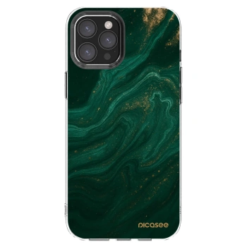 Picasee silikónový prehľadný obal pre Apple iPhone 12 Pro Max - Green