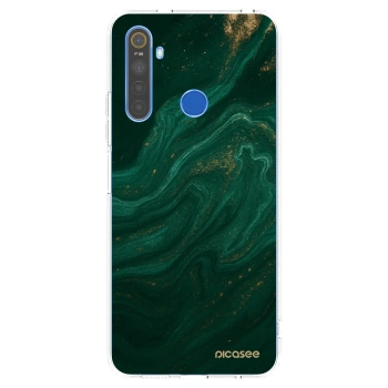 Picasee silikónový prehľadný obal pre Realme 5 - Green