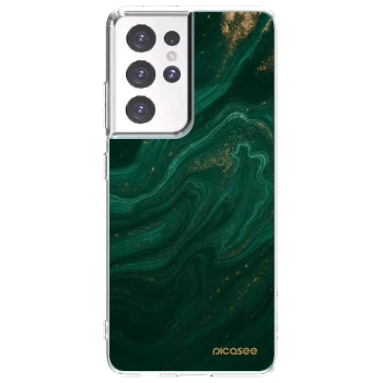 Picasee silikónový prehľadný obal pre Samsung Galaxy S21 Ultra 5G G998B - Green