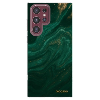 Picasee silikónový prehľadný obal pre Samsung Galaxy S22 Ultra 5G - Green