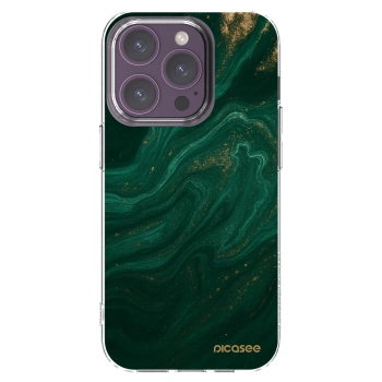 Picasee silikónový prehľadný obal pre Apple iPhone 14 Pro - Green