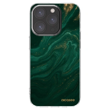 Picasee silikónový prehľadný obal pre Apple iPhone 15 Pro - Green