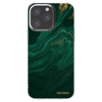 Picasee silikónový prehľadný obal pre Apple iPhone 15 Pro Max - Green