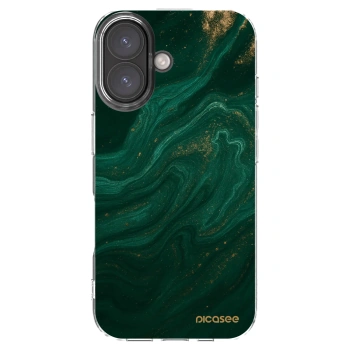 Picasee silikónový prehľadný obal pre Apple iPhone 16 - Green