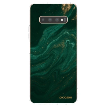 Picasee silikónový prehľadný obal pre Samsung Galaxy S10 Plus G975 - Green
