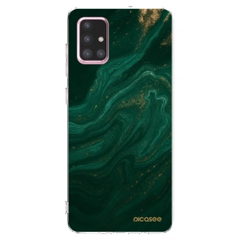 Picasee silikónový prehľadný obal pre Samsung Galaxy A71 A715F - Green