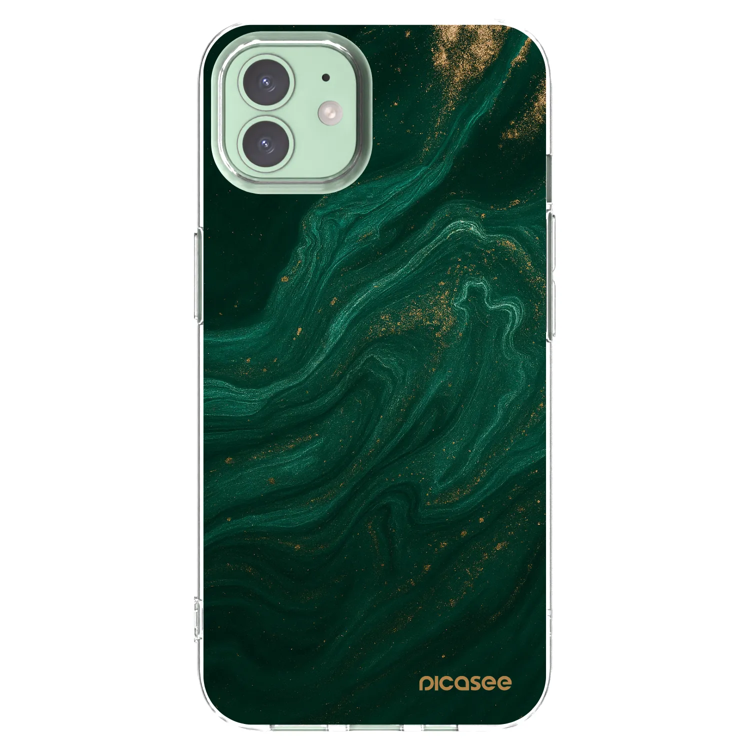 Picasee silikónový prehľadný obal pre Apple iPhone 12 - Green