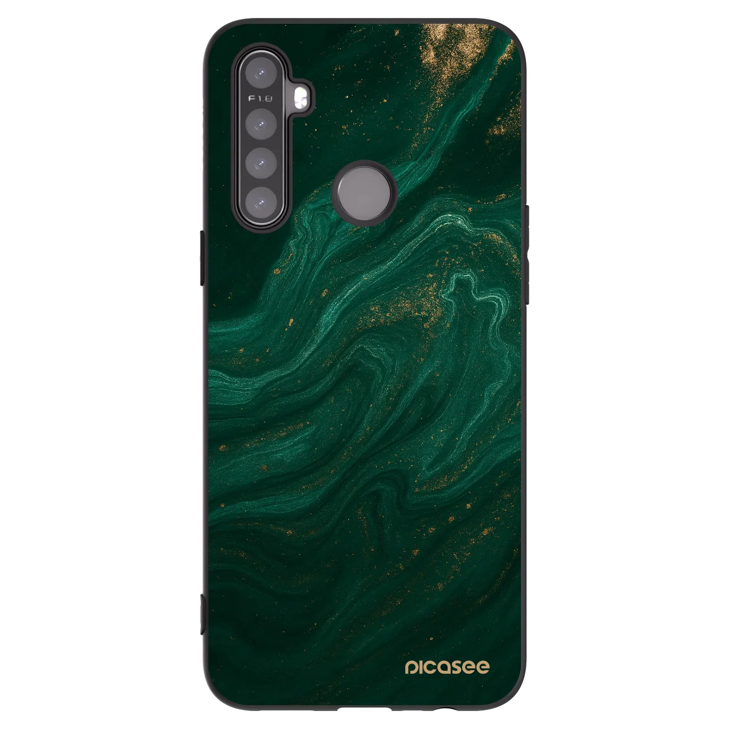 Picasee silikónový čierny obal pre Realme 5 - Green