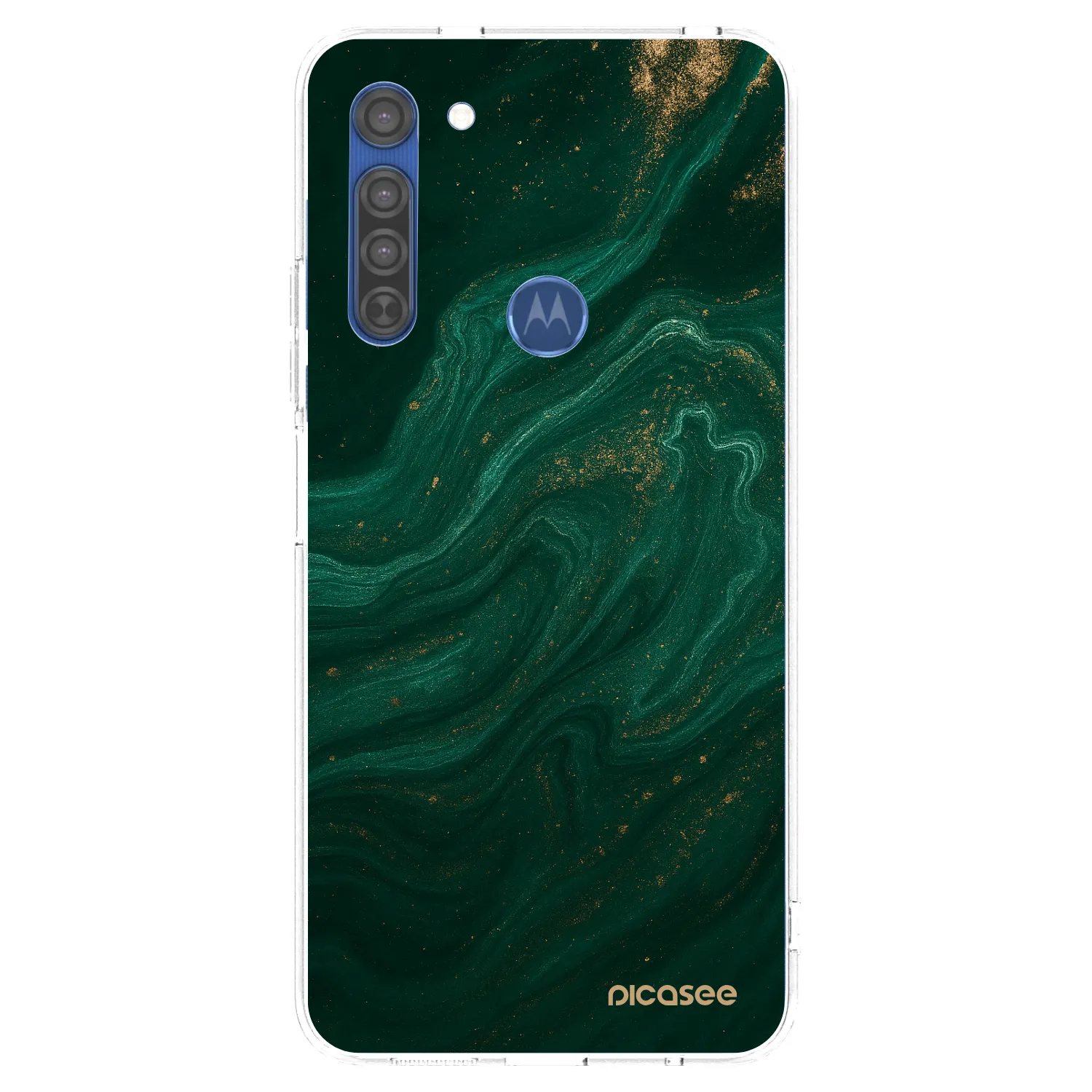 Picasee silikónový prehľadný obal pre Motorola Moto G8 - Green