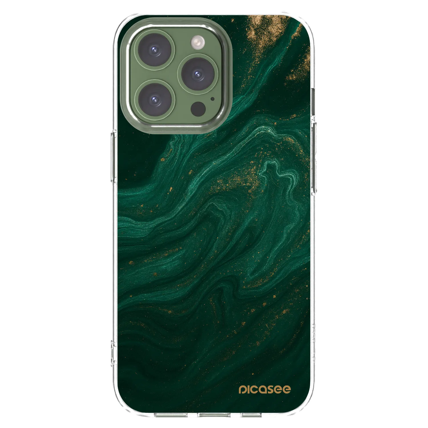 Silikónový prehľadný obal pre Apple iPhone 13 Pro - Green