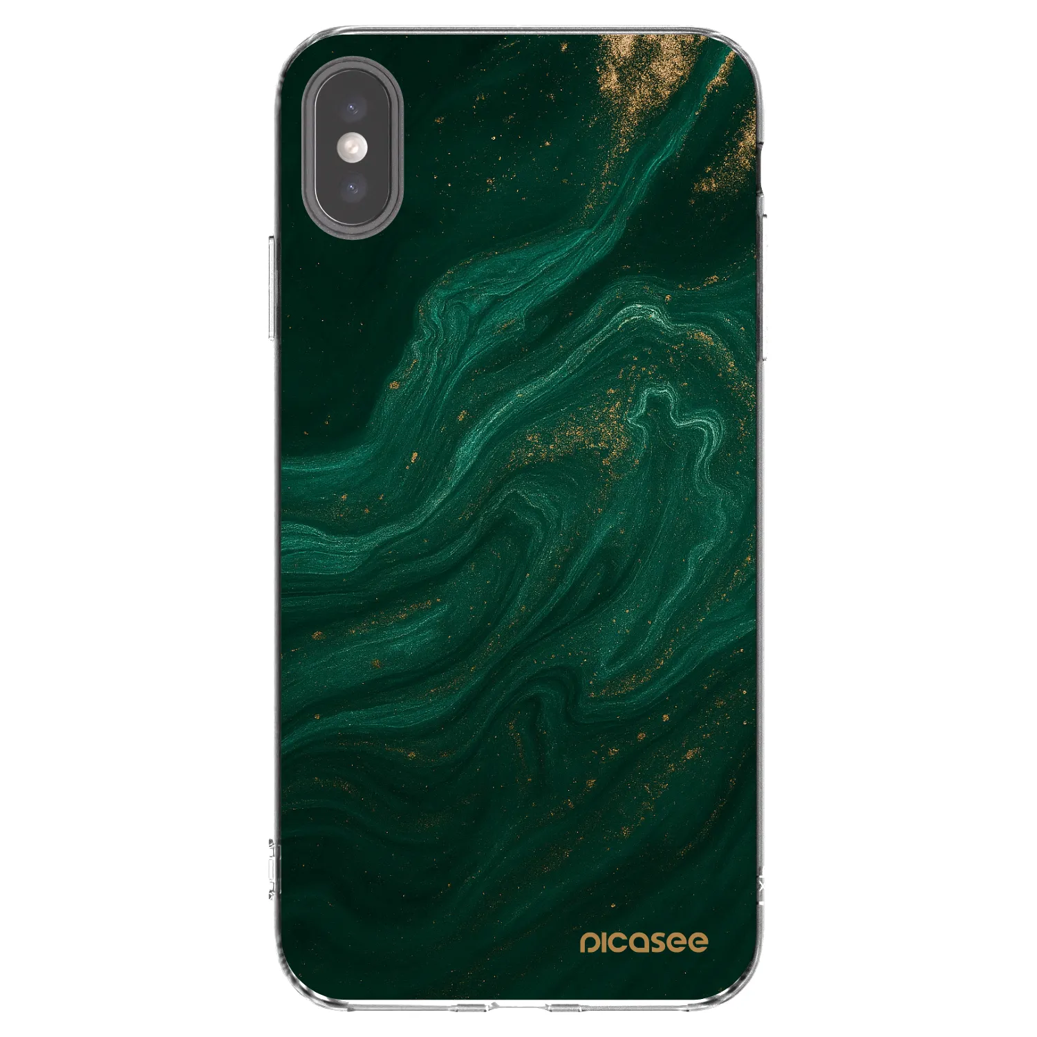 Picasee silikónový prehľadný obal pre Apple iPhone XS Max - Green
