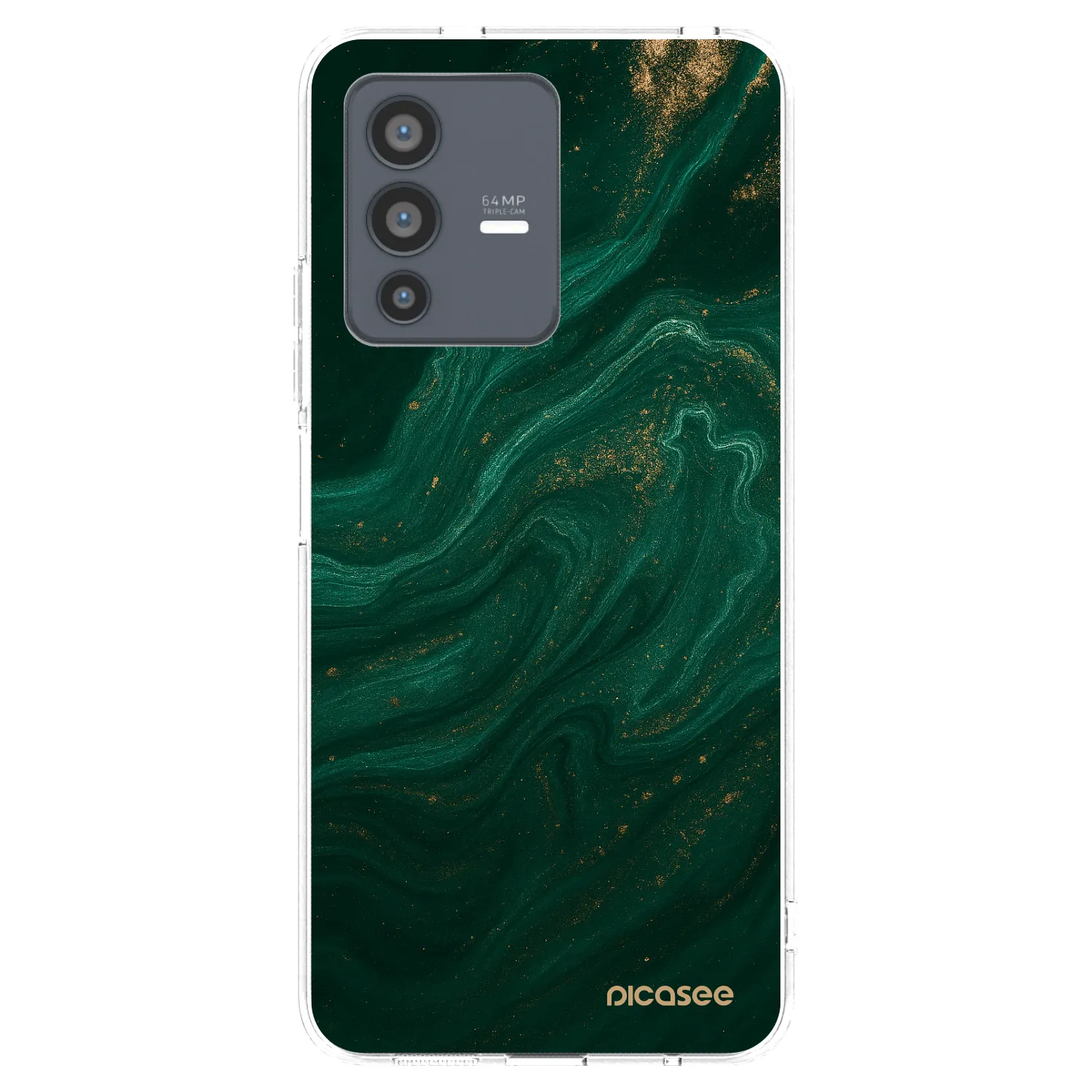 Picasee silikónový prehľadný obal pre Vivo V23 5G - Green