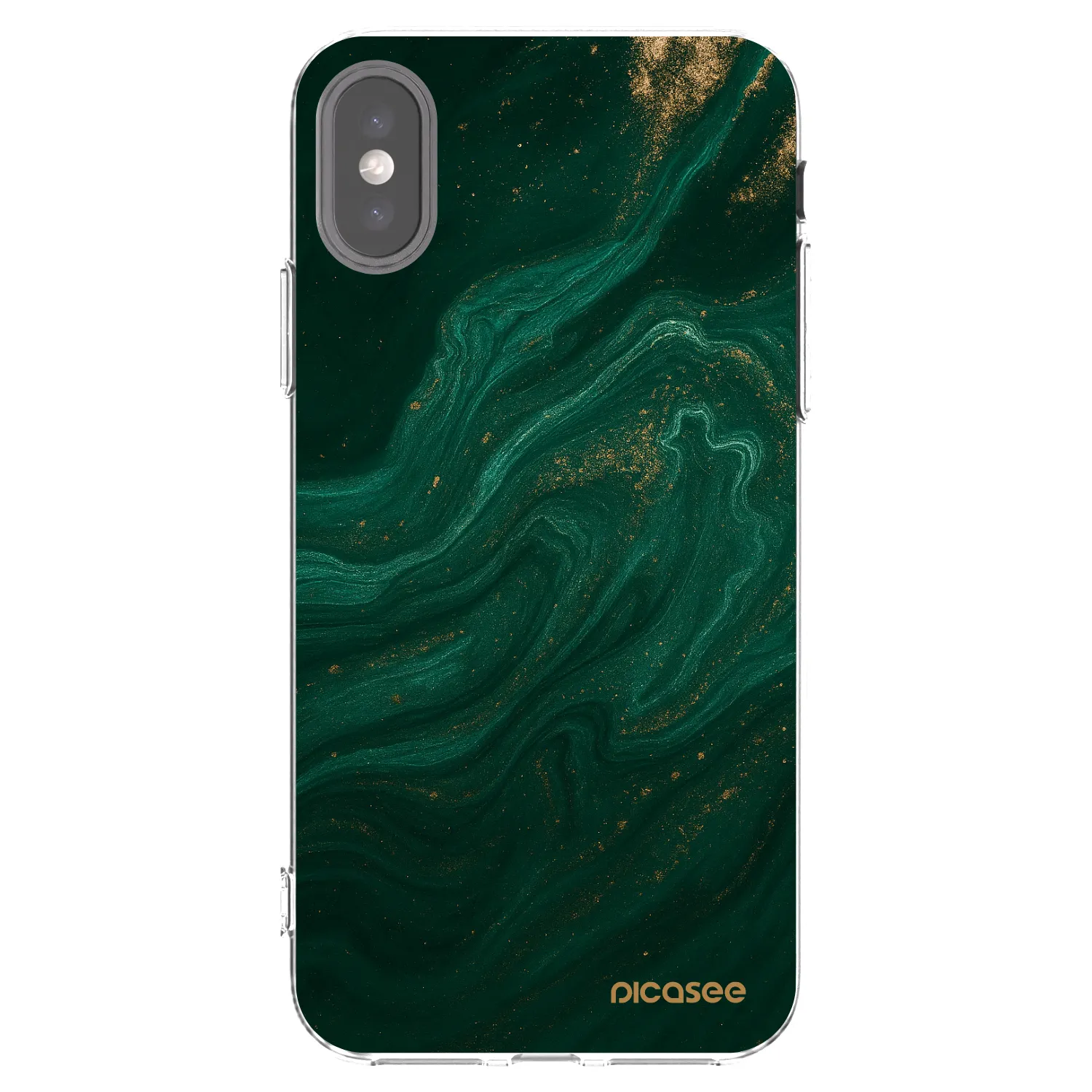 Picasee silikónový prehľadný obal pre Apple iPhone X/XS - Green