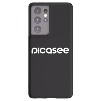 Picasee silikónový čierny obal pre Samsung Galaxy S21 Ultra 5G G998B - Picasee - new logo - white