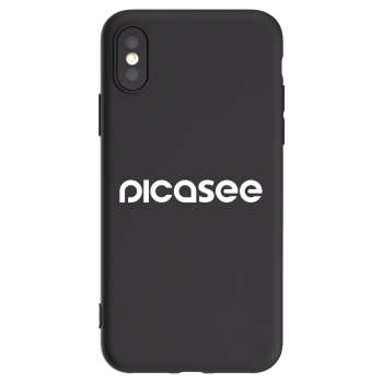 Picasee silikónový čierny obal pre Apple iPhone X/XS - Picasee - new logo - white
