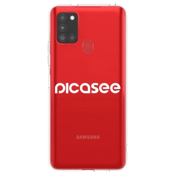 Picasee silikónový prehľadný obal pre Samsung Galaxy A21s - Picasee - new logo - white