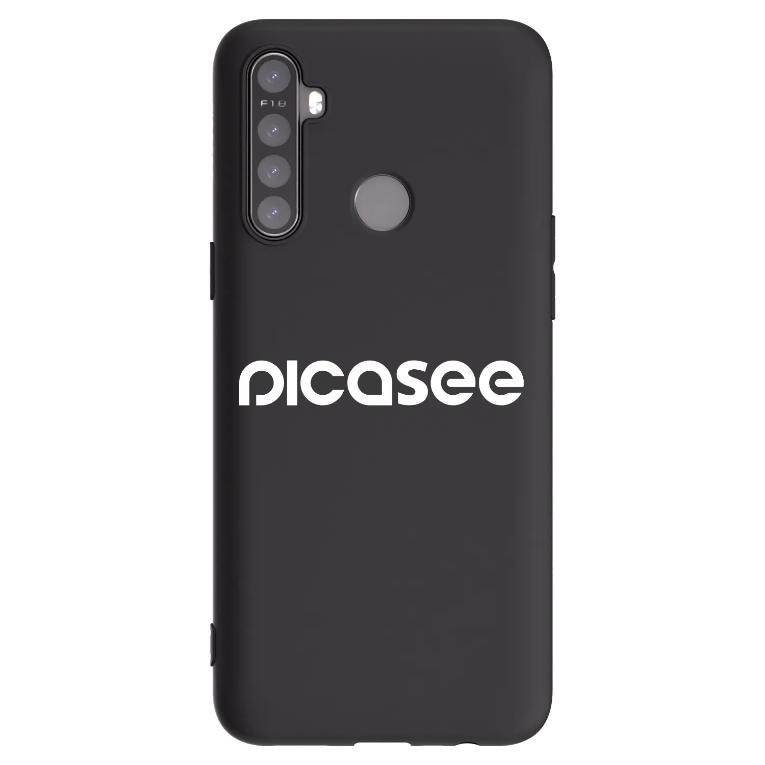 Picasee silikónový čierny obal pre Realme 5 - Picasee - new logo - white