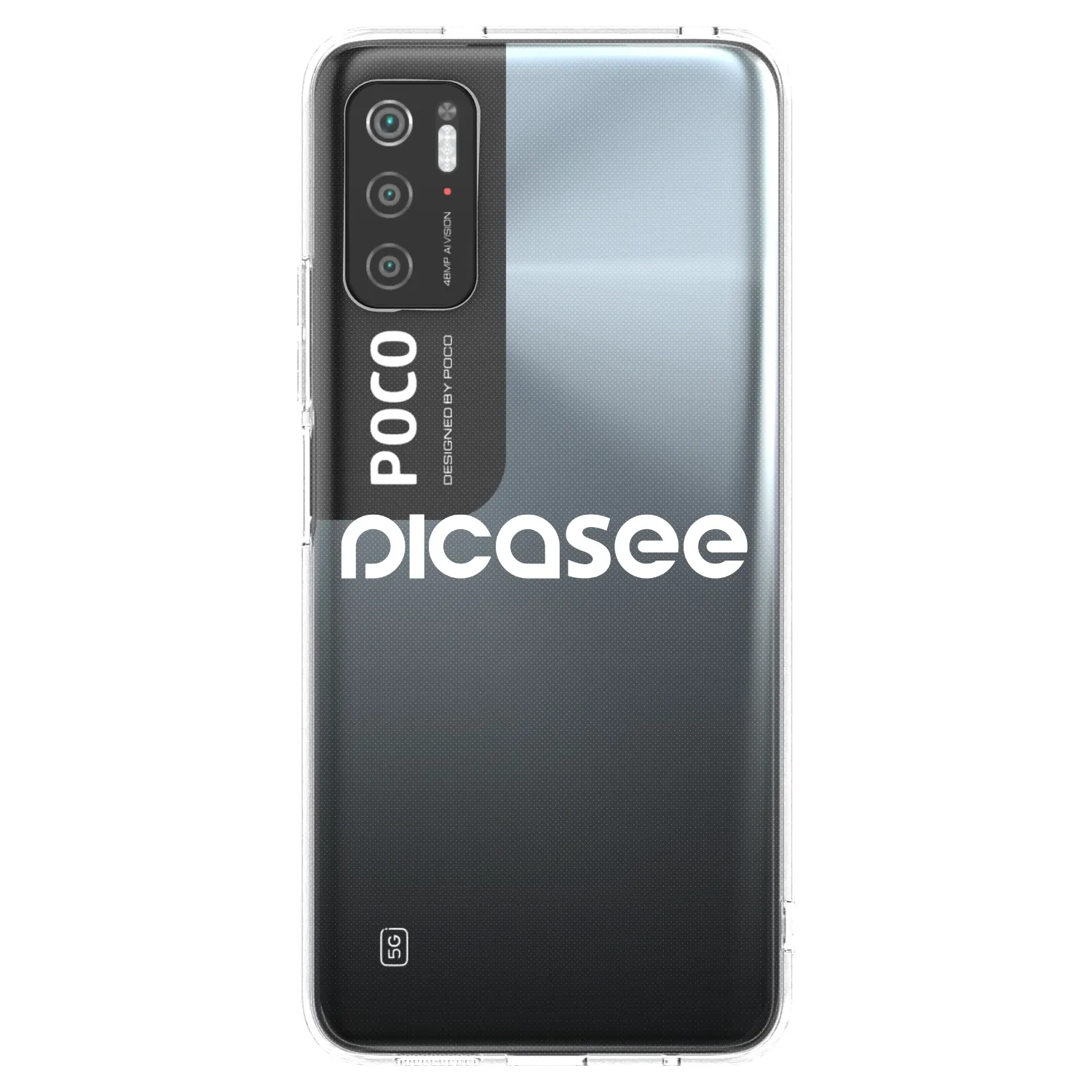 Silikónový prehľadný obal pre Xiaomi Poco M3 Pro 5G - Picasee - new logo - white