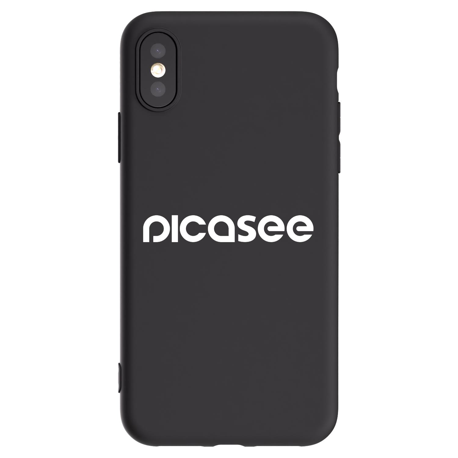Picasee silikónový čierny obal pre Apple iPhone X/XS - Picasee - new logo - white