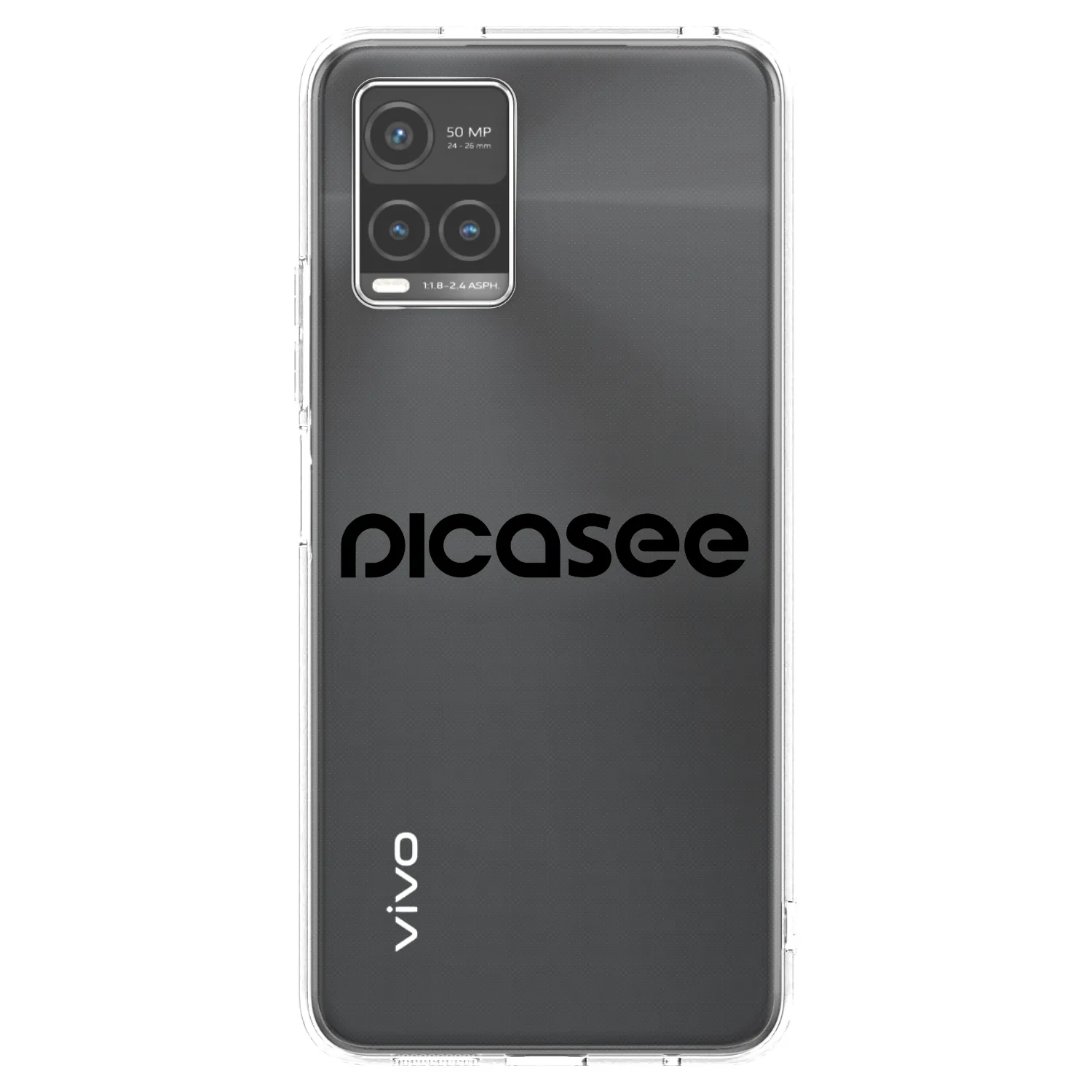 Picasee silikónový prehľadný obal pre Vivo Y33s - Picasee - new logo - black