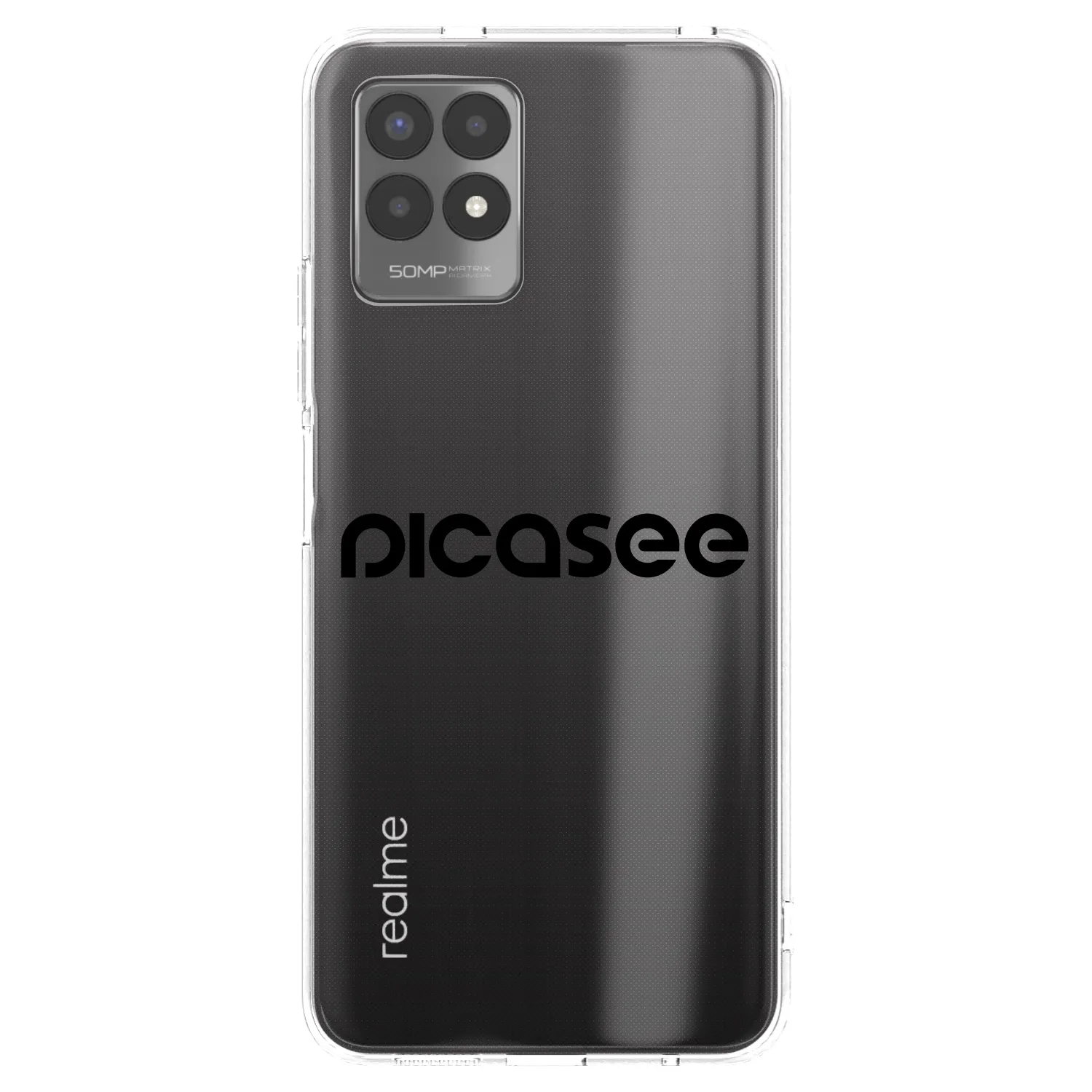 Silikónový prehľadný obal pre Realme 8i - Picasee - new logo - black